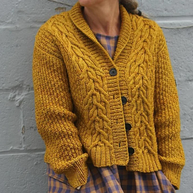 Pull simple jaune sans col