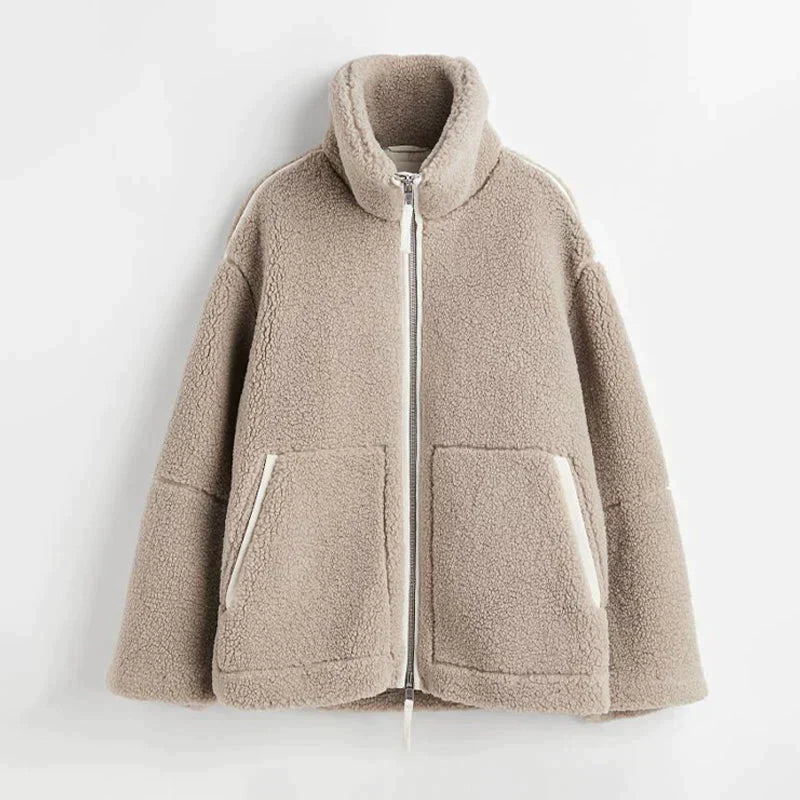 Veste souple pour femme en laine d'agneau d'hiver