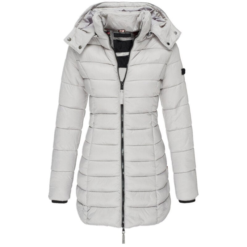 Parka en duvet chaud pour femme avec capuche pour l'hiver