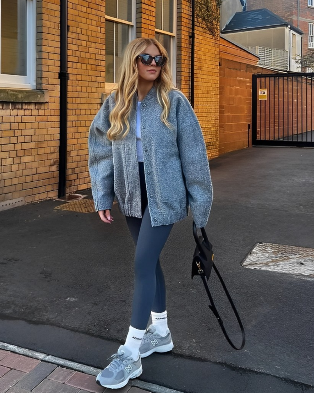 Grand blouson bombardier polaire softshell surdimensionné