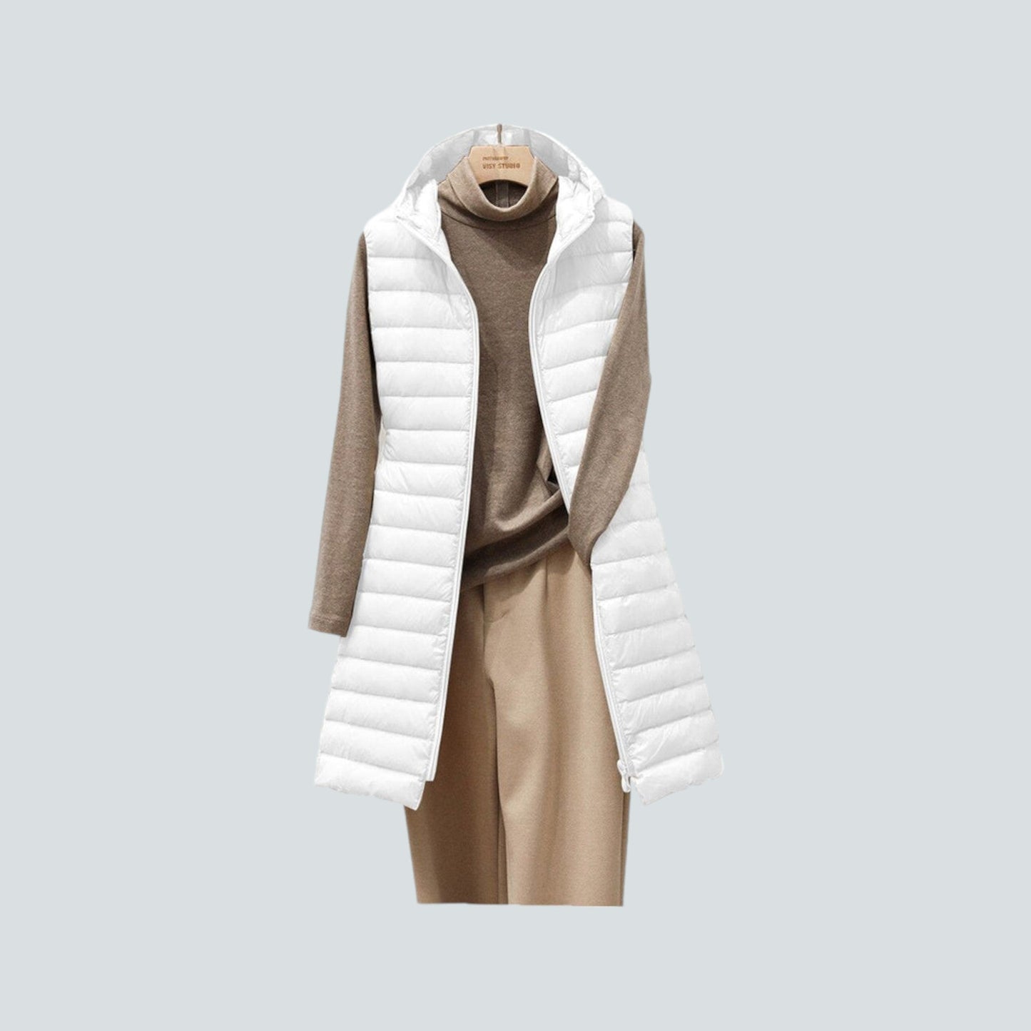 Gilet matelassé chaud pour femme, veste à capuche isolée