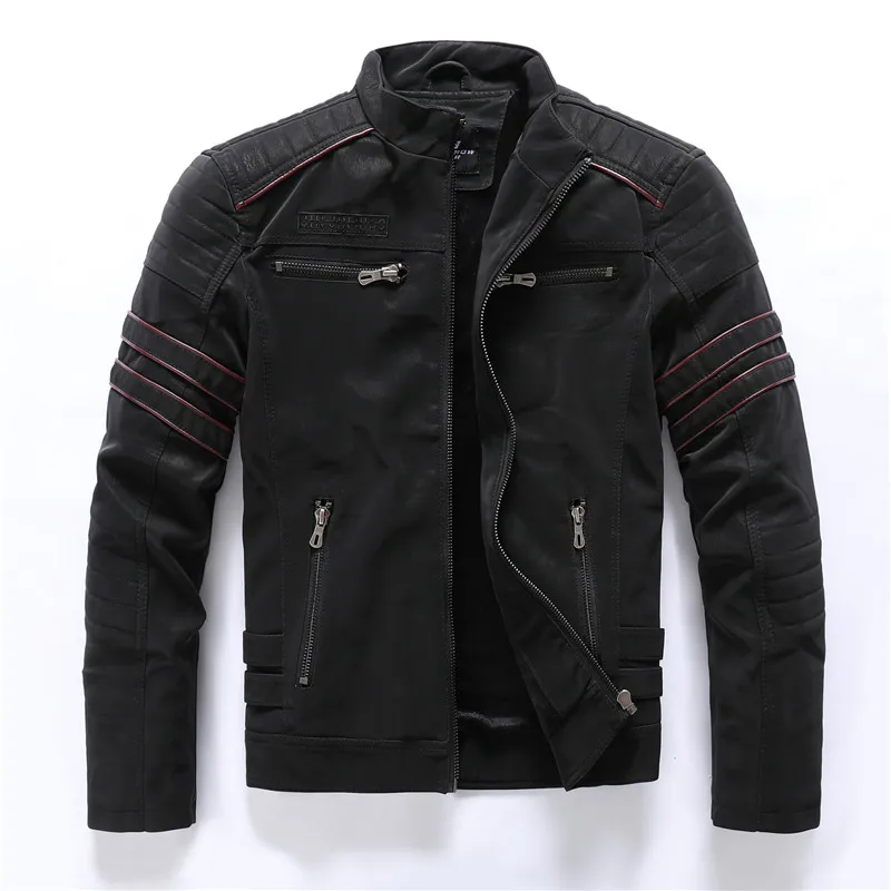 Veste de moto Slim Fit doublée polaire zippée