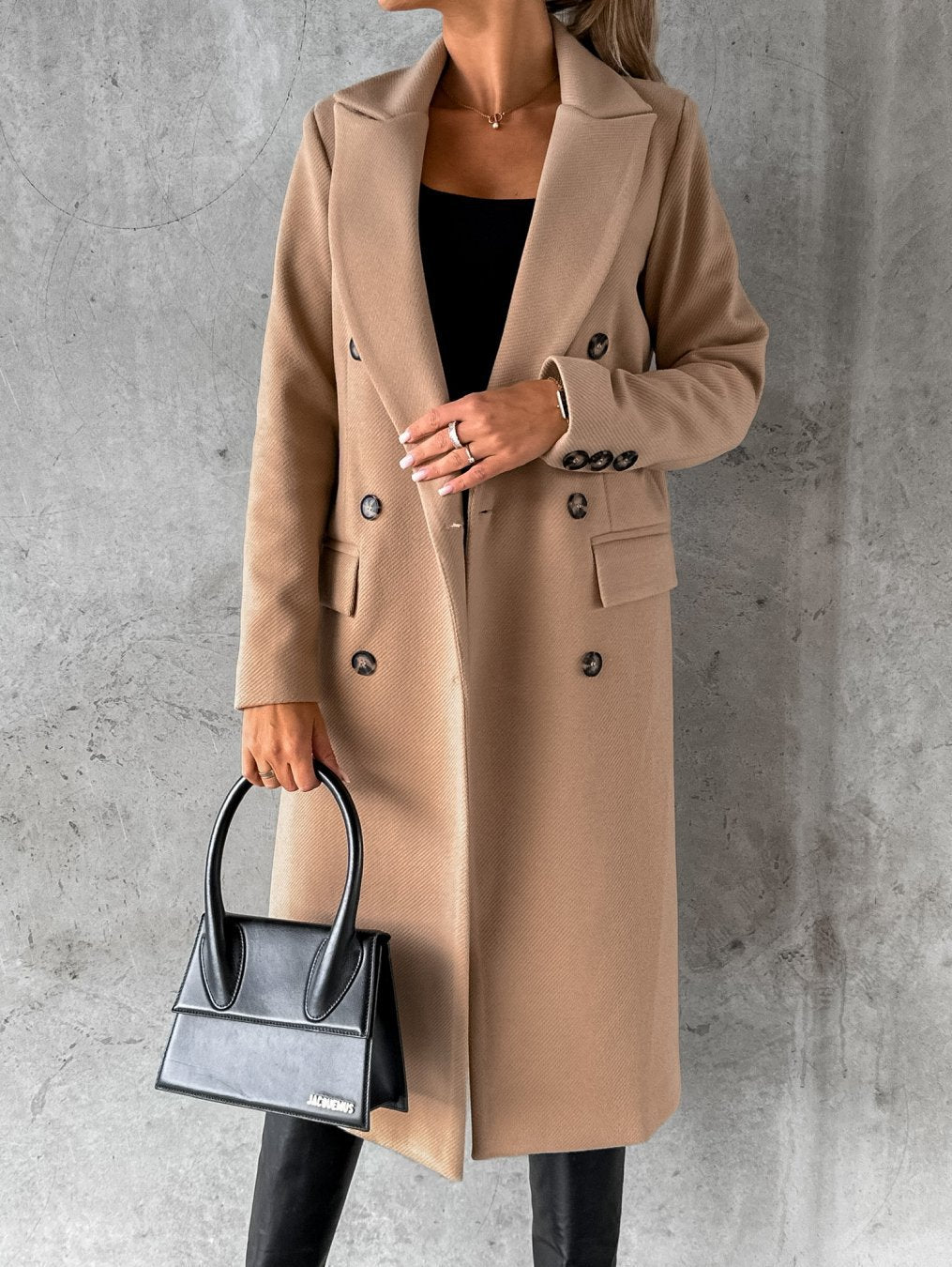 Robe femme Laine mélangée Classique Double boutonnage