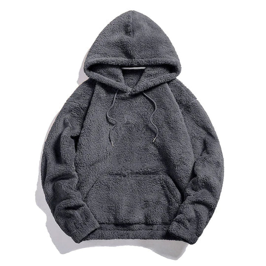 Pull à capuche en peluche doux effet velours