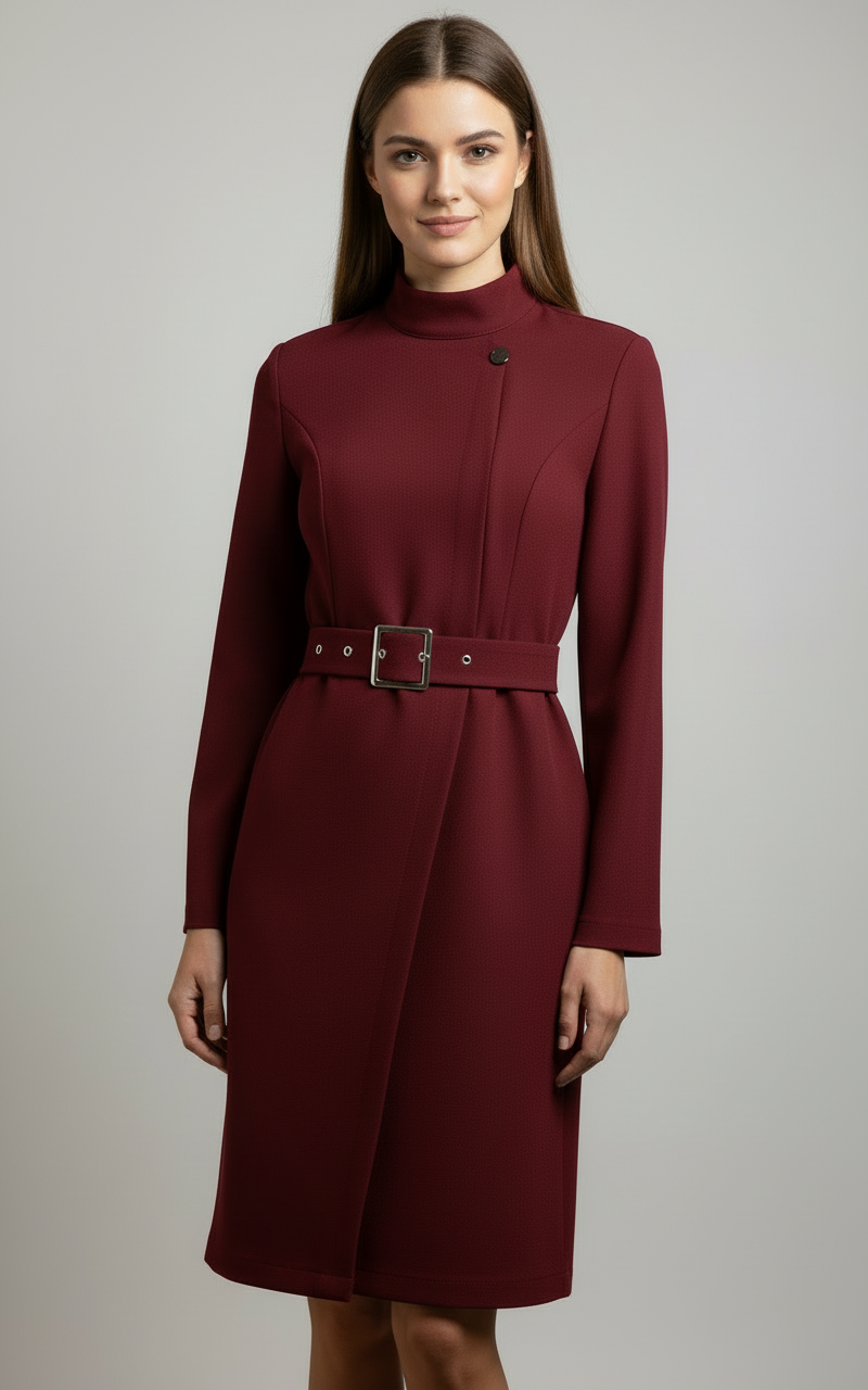 Robe d'hiver femme style manteau longueur midi