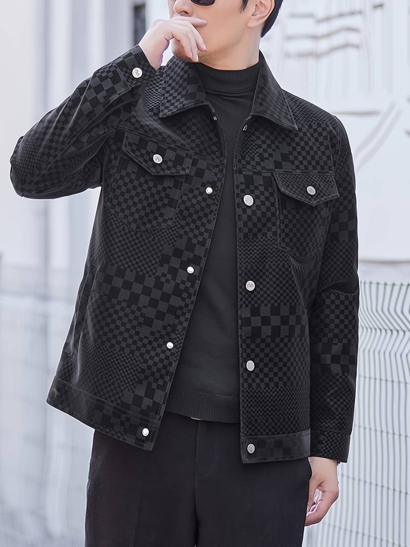 Veste homme à carreaux coupe moderne