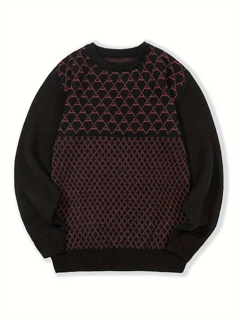 Pull pour homme motif losanges moderne cadeau