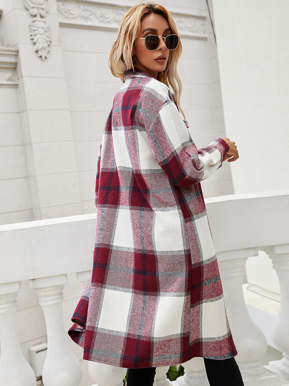 Kariertes Hemdjacke Oversized Flanell - IdealeKleiden