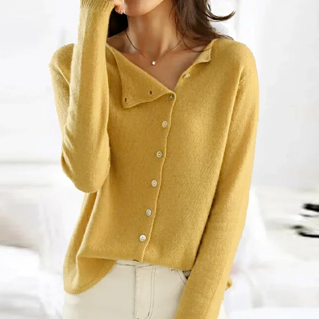 Cardigan douillet pour femme col rond