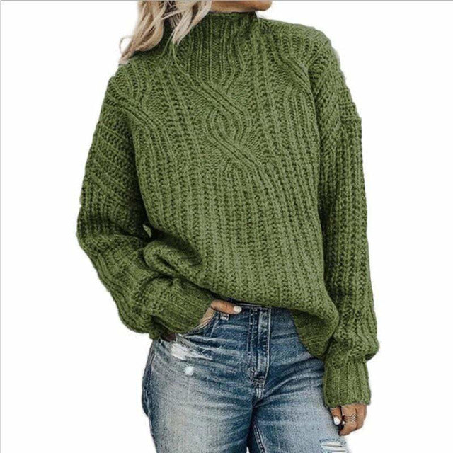 Pull pour femme style torsadé en maille d'hiver