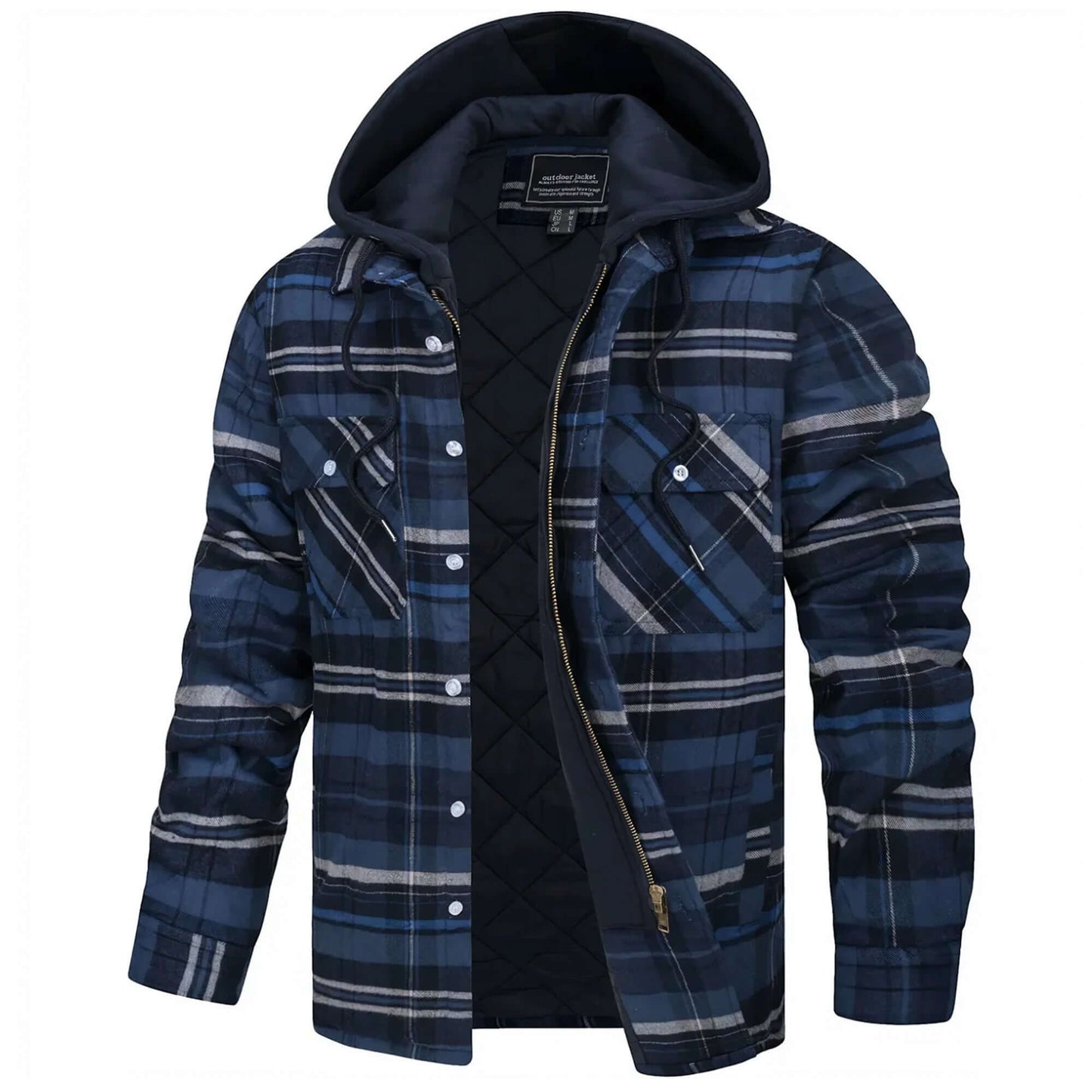 Veste de loisir à carreaux pour homme, manches longues, moderne