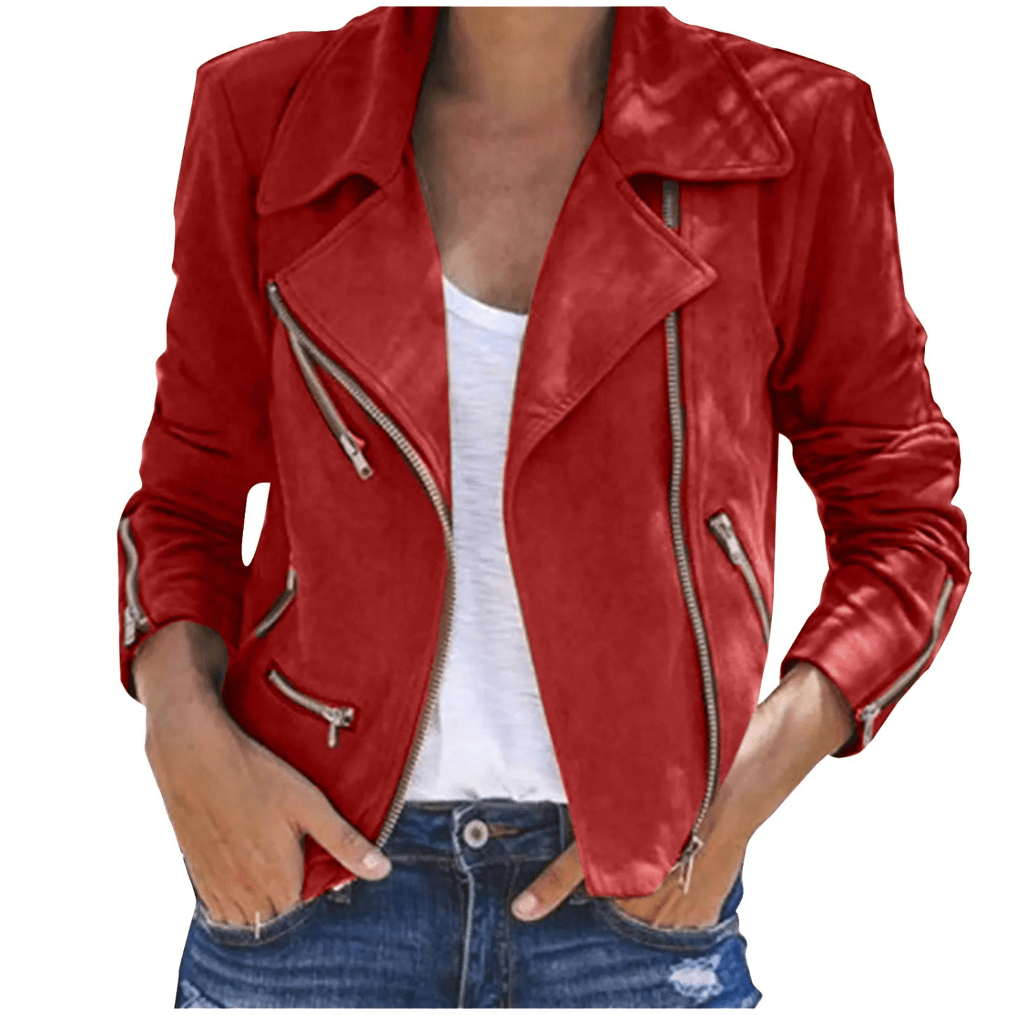 Blouson en cuir pour femme style rétro