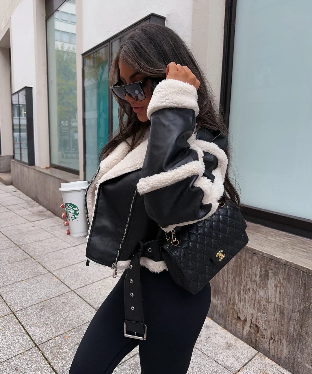 Teddy-Pelz-Tasche Schwarz Elegant - IdealeKleiden
