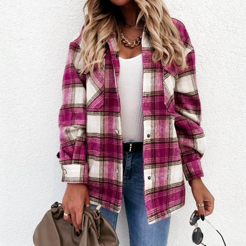 Veste élégante pour femme en flanelle chaude