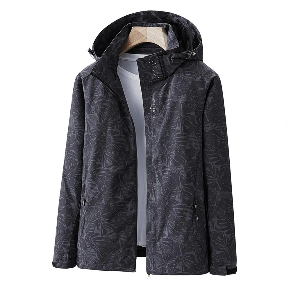 Veste imperméable légère pour femme à capuche imprimé floral