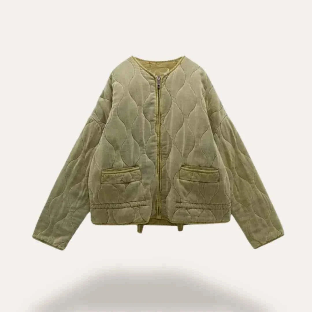 Veste de mi-saison matelassée pour femme coupe ajustée