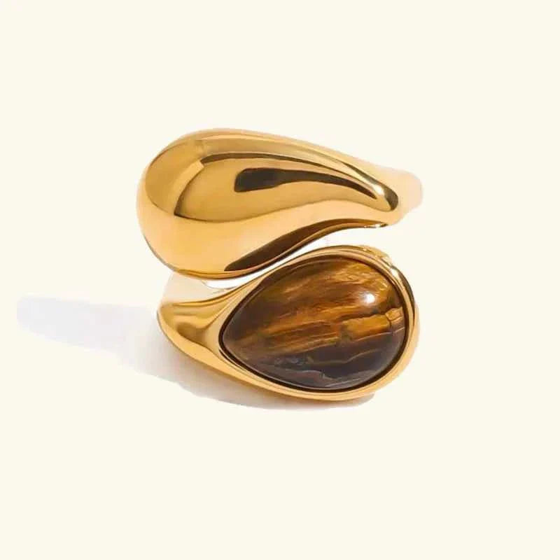 Élégante bague en or avec perles