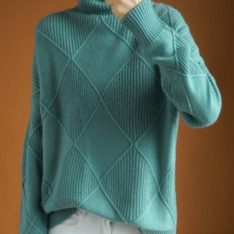 Écharpe femme Pull à col roulé Motif losanges Doux