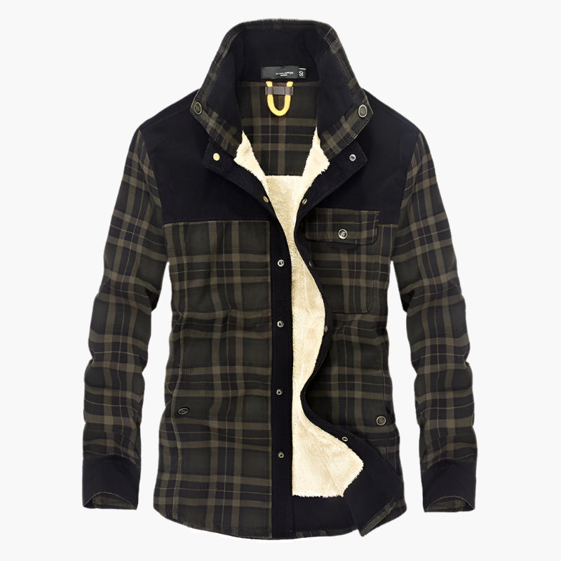 Veste bûcheron en flanelle homme, doublée polaire