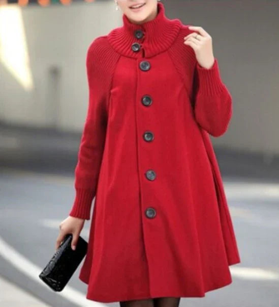 Manteau d'hiver en patchwork pour femme à manches longues