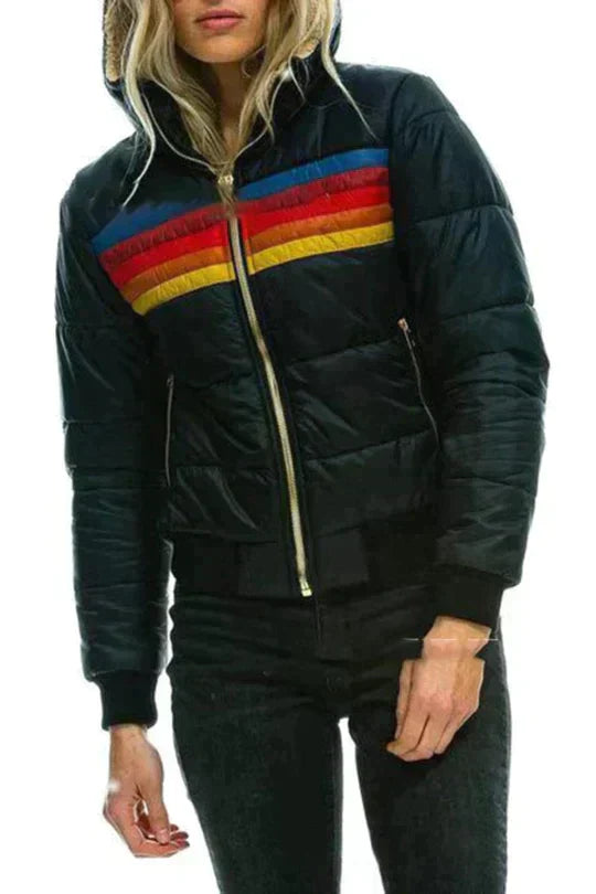 Veste thermique colorée motif arc-en-ciel