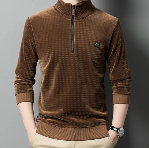 Pull en polaire d'alpaga doux, demi-fermeture éclair