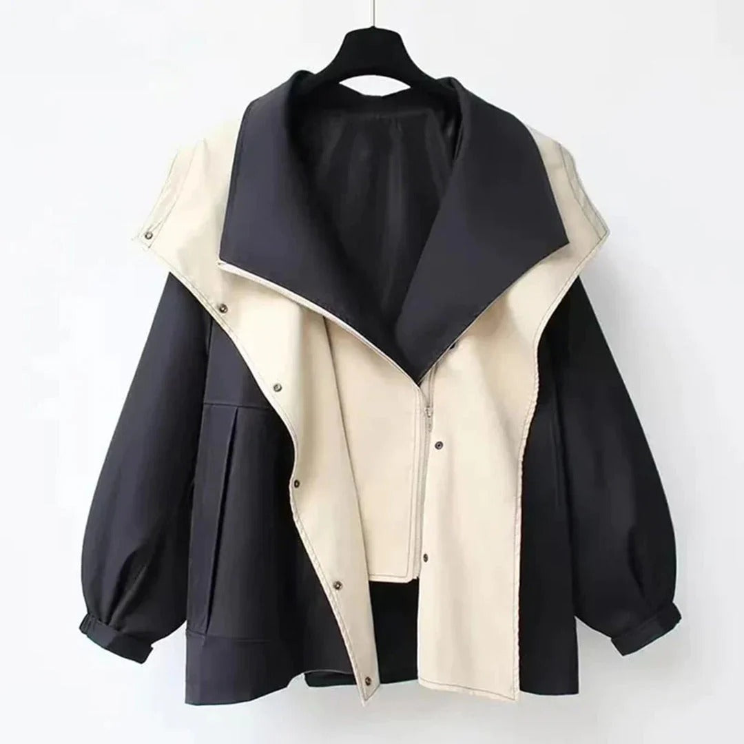 Grandes robes pour femmes | Coupe ample Laine mélangée Col tendance Poignets réglables