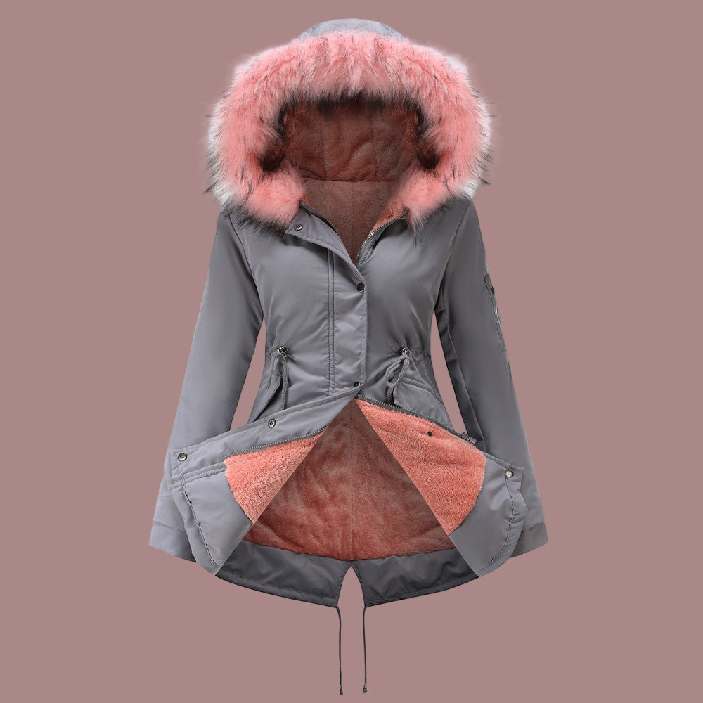 Parka chaud mi-long pour femme