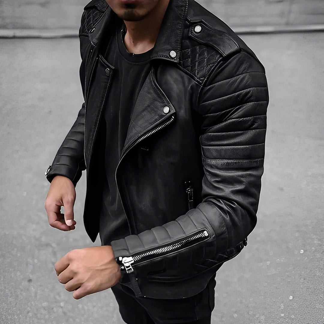 Blouson en cuir pour homme, style rétro, élégant