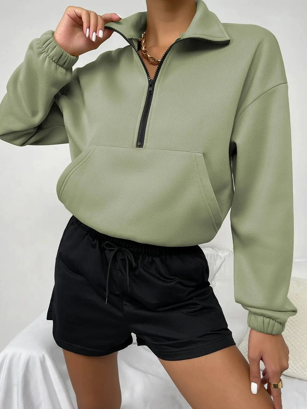 Robe douillette Coupe ample Polaire Col montant