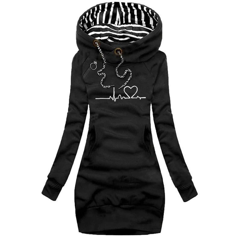 Robe à capuche slim imprimée moderne