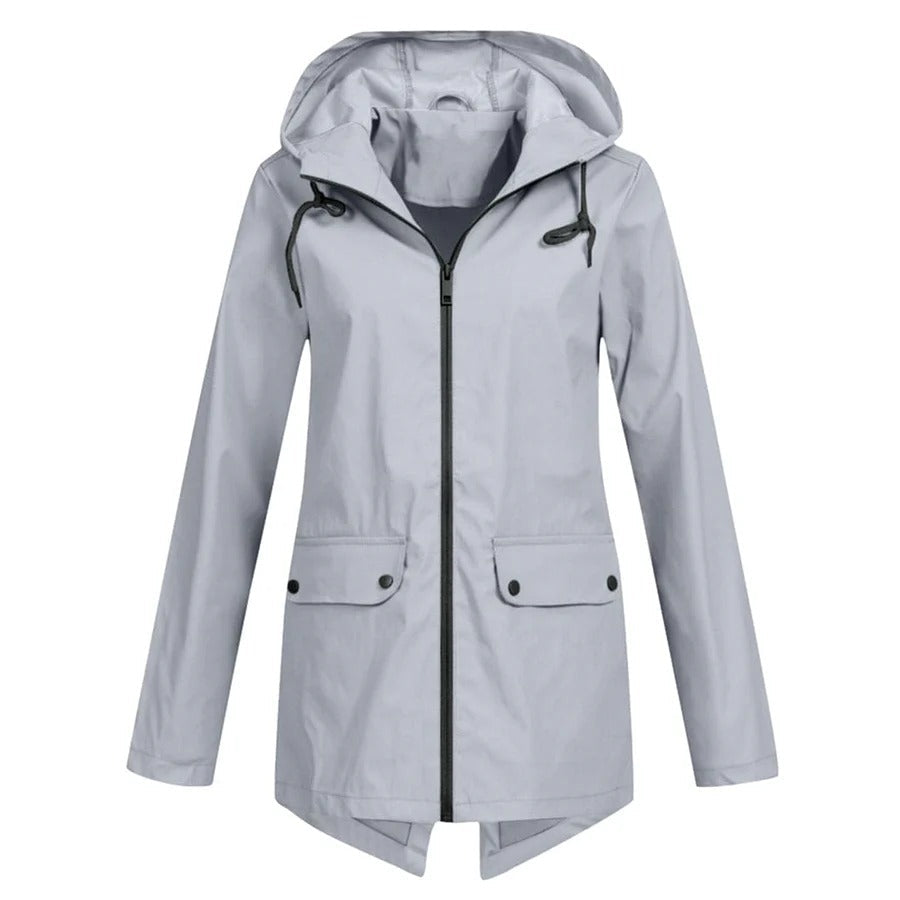 Veste de pluie mi-longue déperlante avec capuche