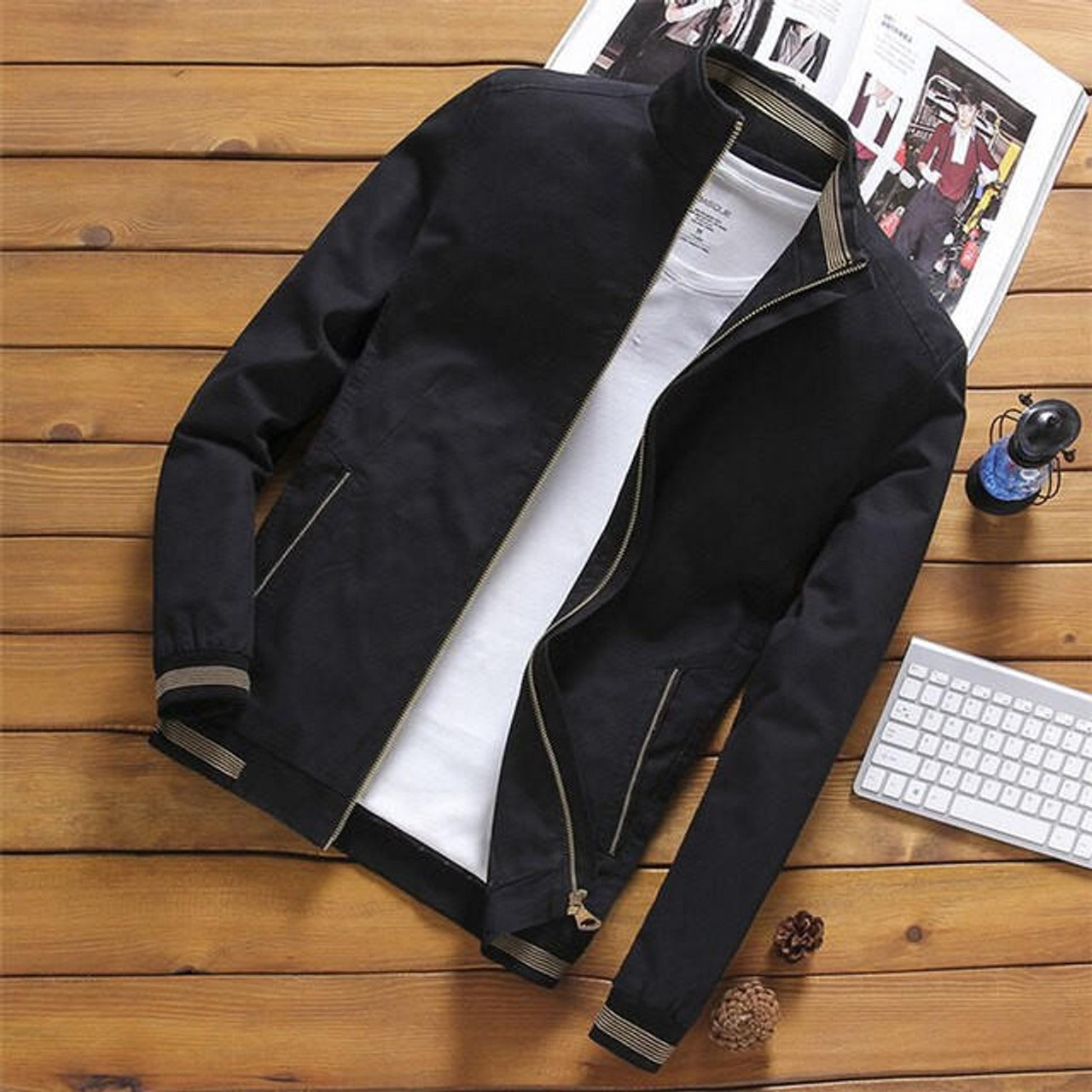 Blouson Aviateur Homme Style Décontracté Respirant