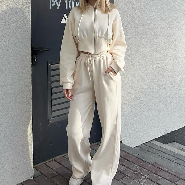 Ensemble homewear confortable Sweat à capuche Pantalon de jogging Doux Coton