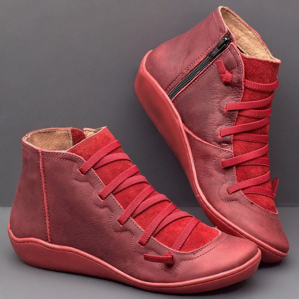 Bottines mode Cuir lisse Talon bas