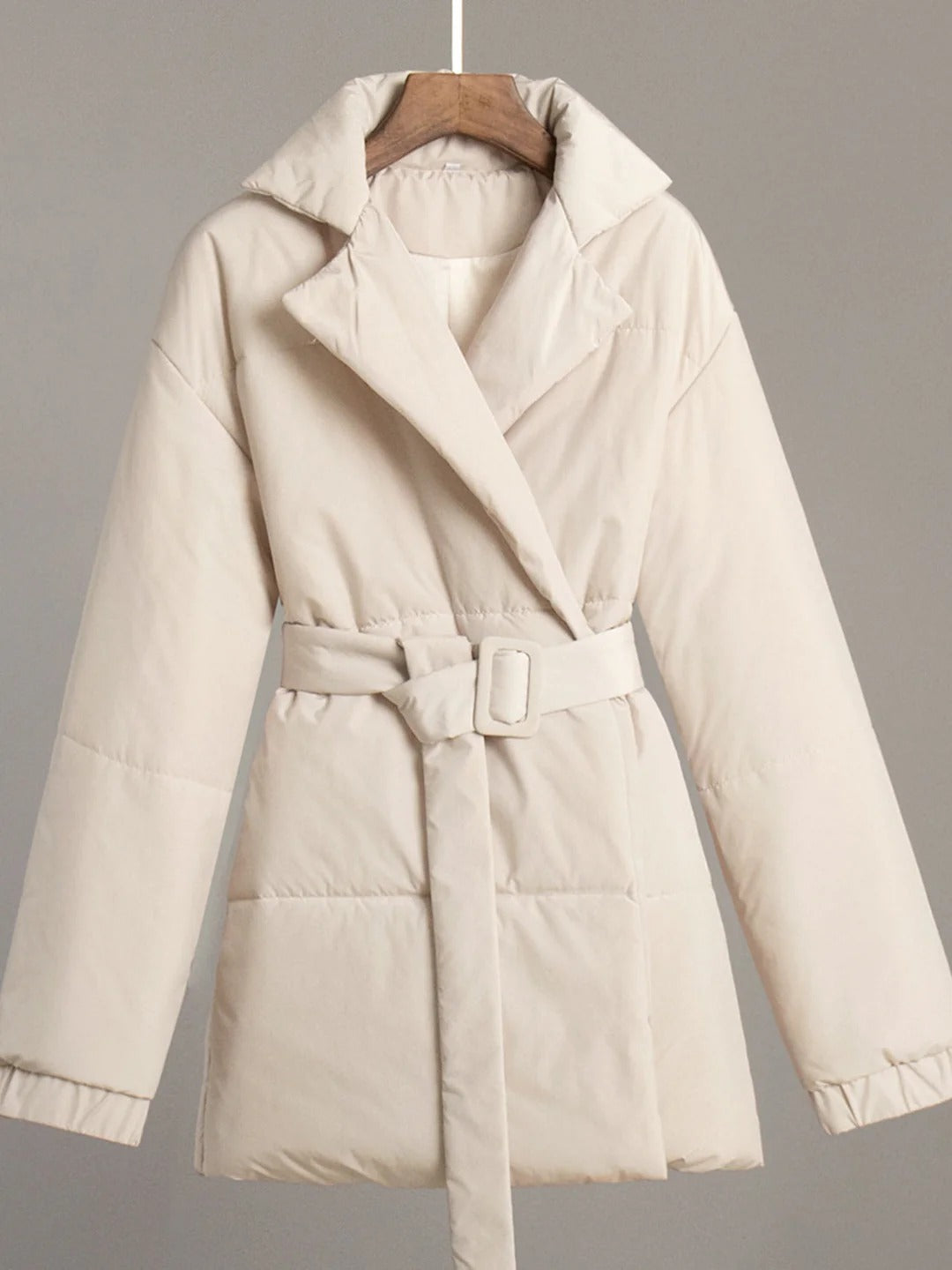 Puffer jacket à ceinture Veste matelassée croisée d'hiver