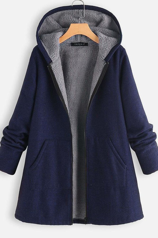 Manteau femme oversized capuche doublé polaire