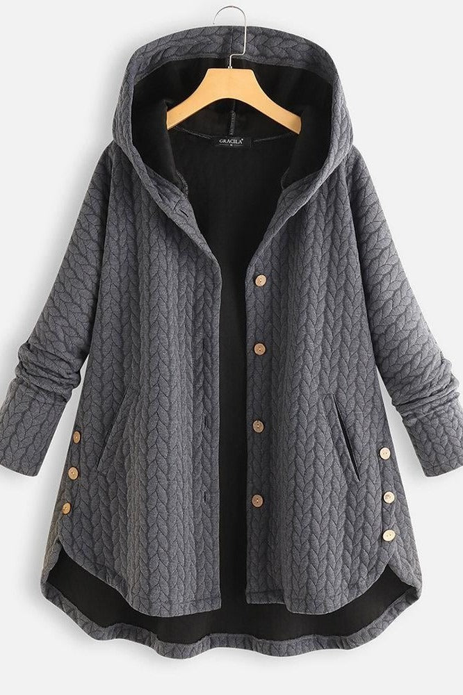 Manteau d'hiver femme, coupe trapèze, gilet matelassé, boutonnage
