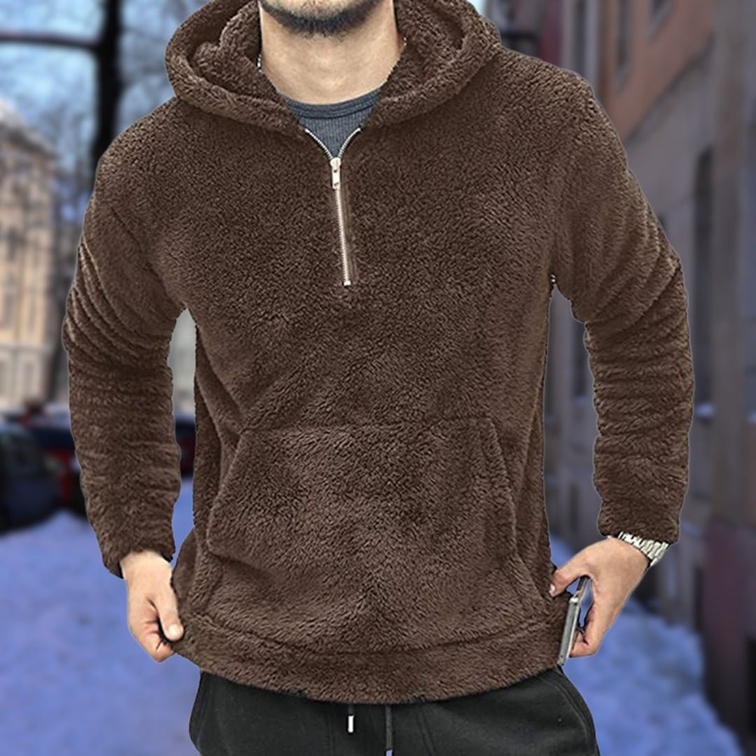Sweat à capuche en peluche homme chaud