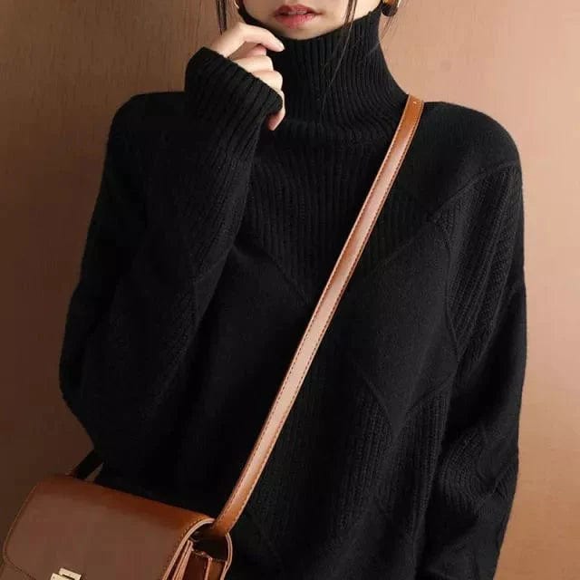 Pullovers élégants pour femmes, conception à col roulé côtelé