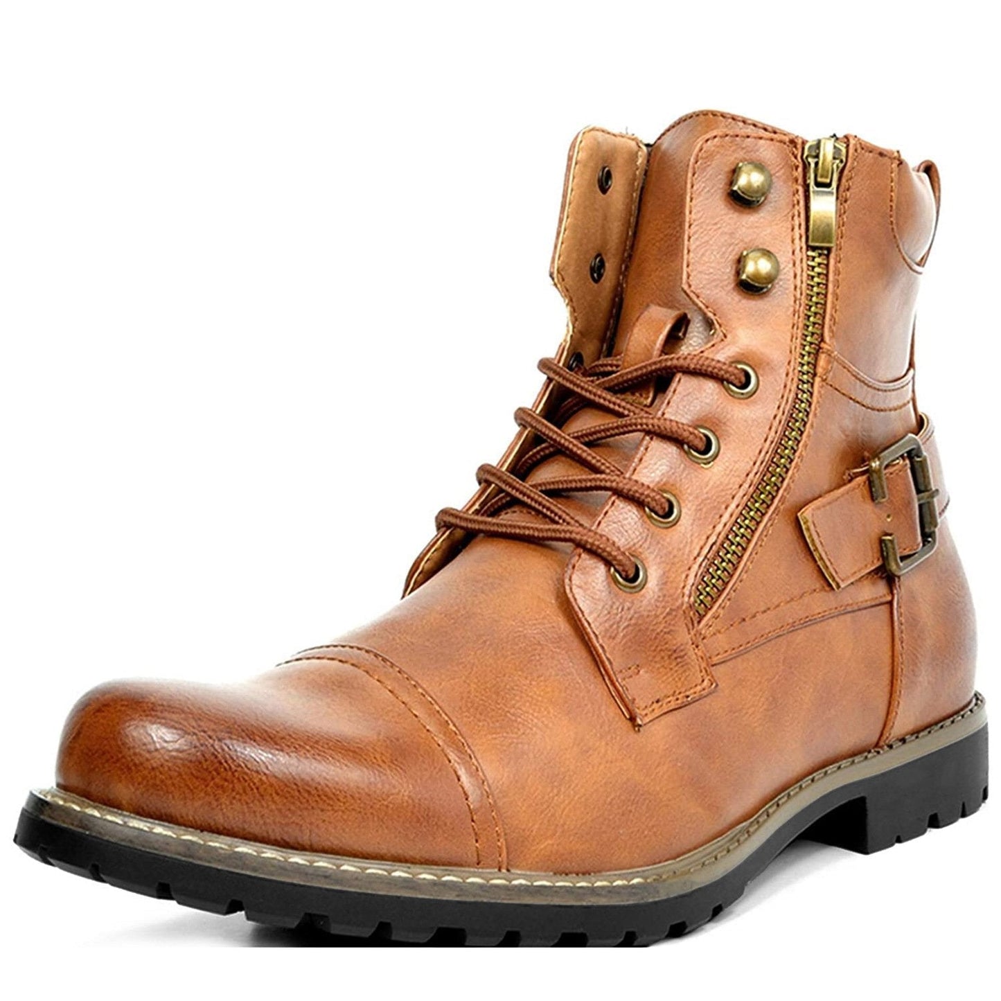 Bottes en cuir style motard