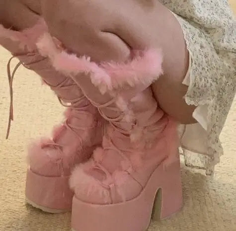 Bottes d'hiver pour femmes, bottes de neige à plateforme