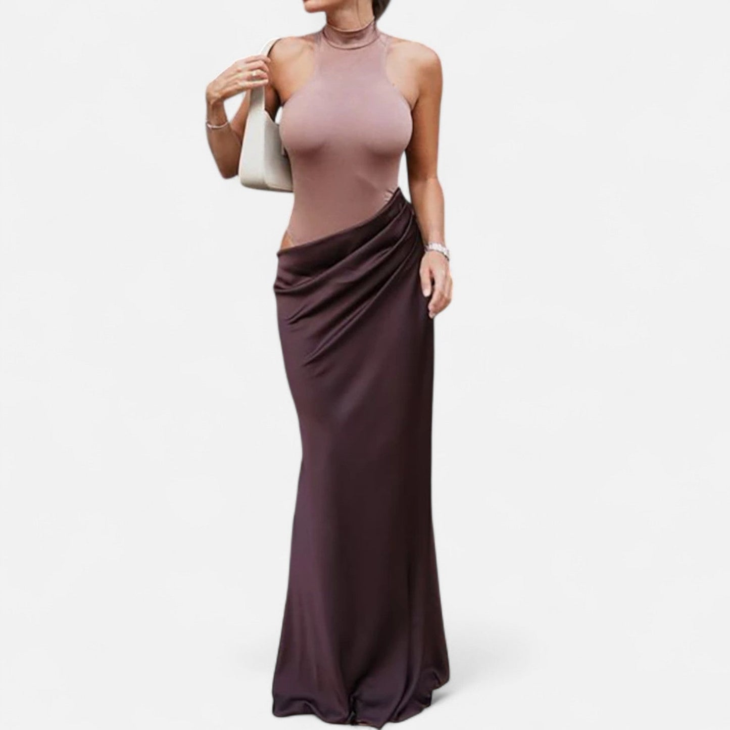 Robe longue femme Col nu découpé Robe d'été