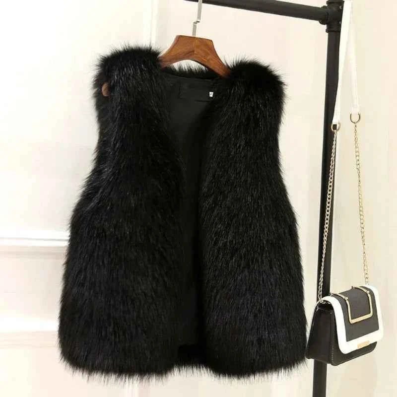 Gilet fausse fourrure femme élégant