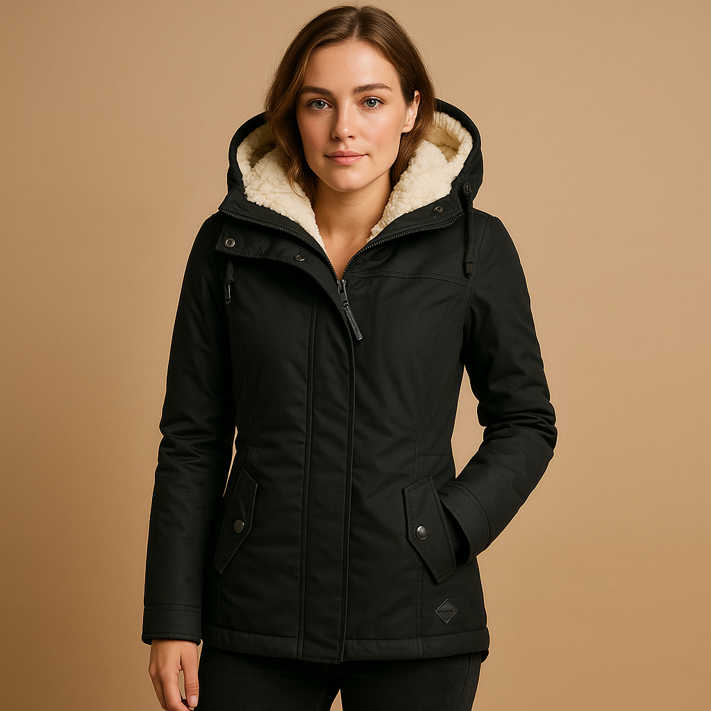 Veste d'hiver élégante pour femme avec capuche, à la mode