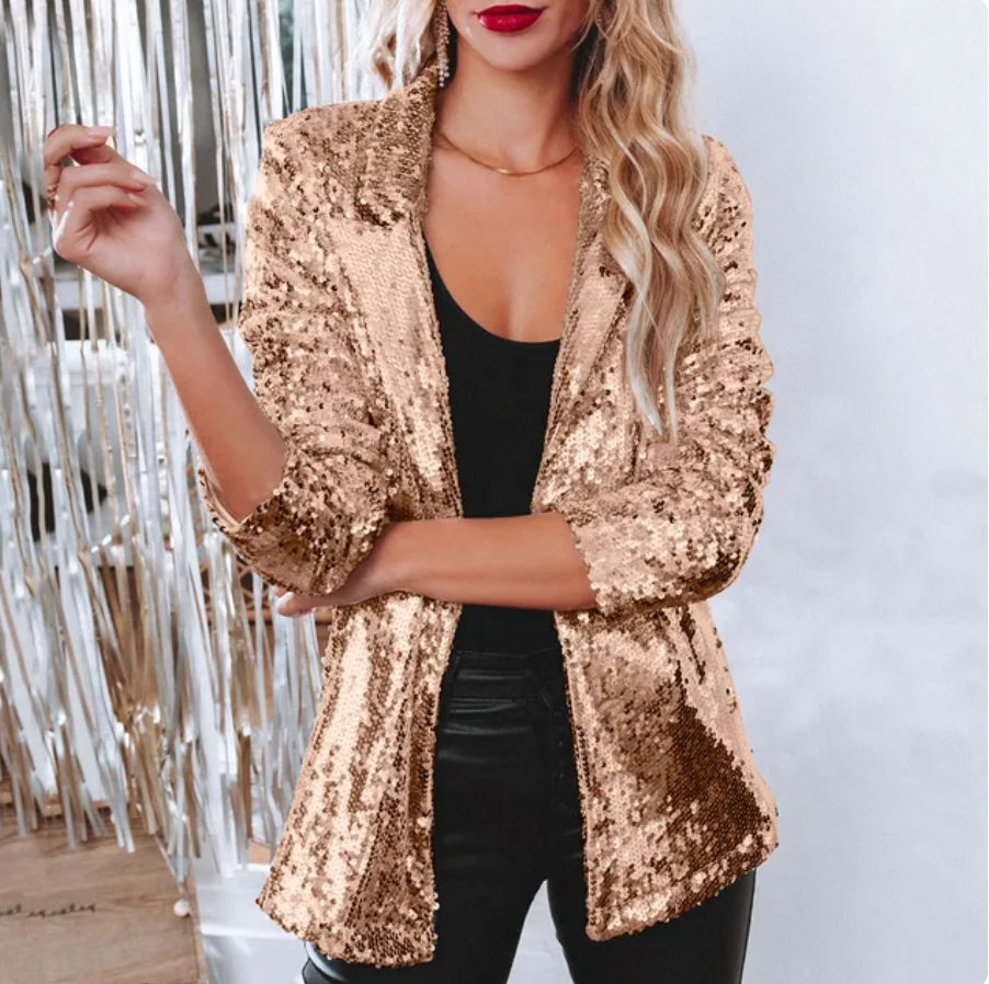 Blazer élégant femme effet brillant