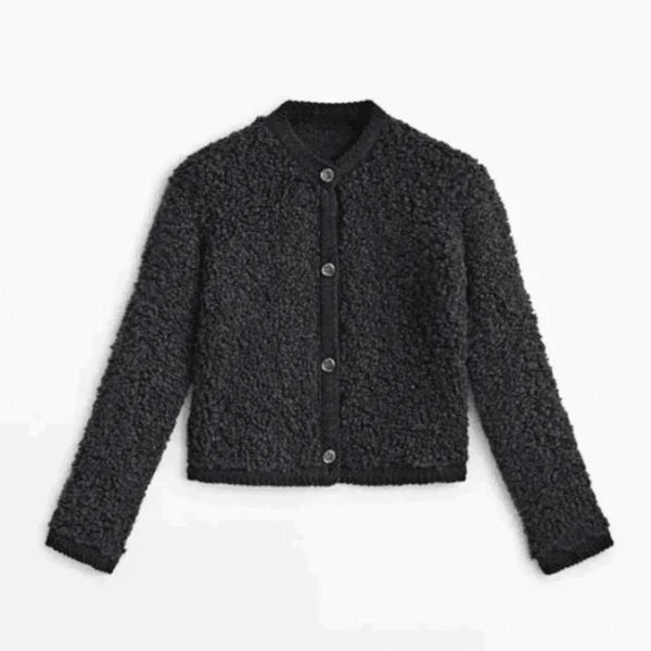 Gilet douillet aspect nounours col rond