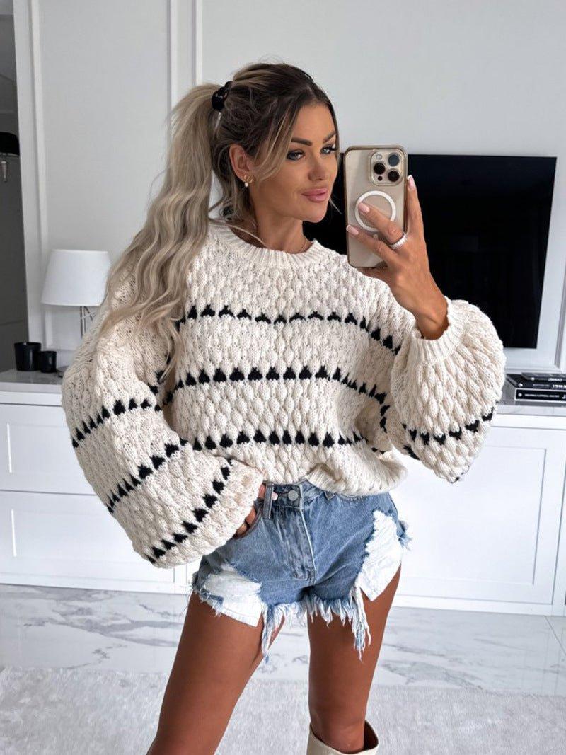 Pull en grosse maille motif losanges oversize