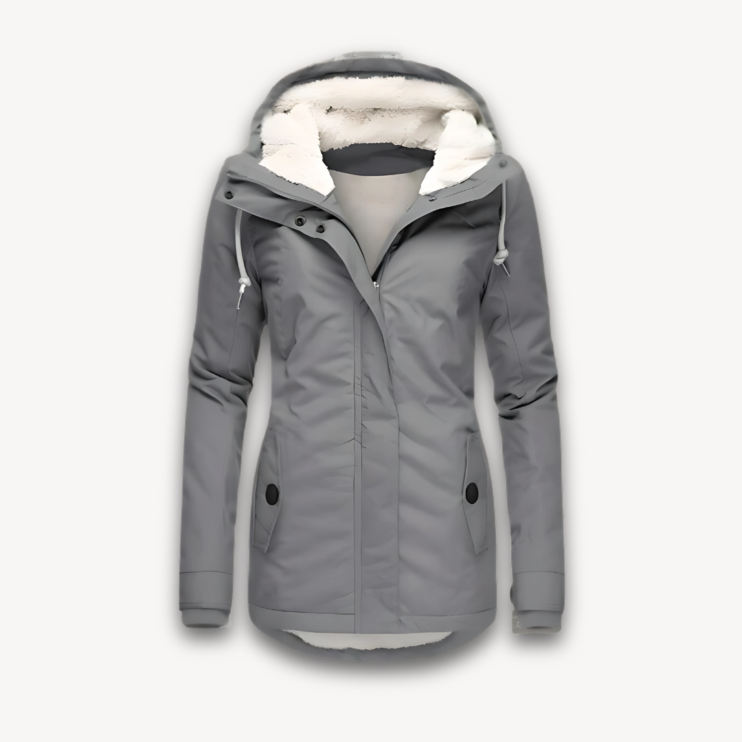 Veste d'hiver imperméable pour femme avec doublure en fausse fourrure