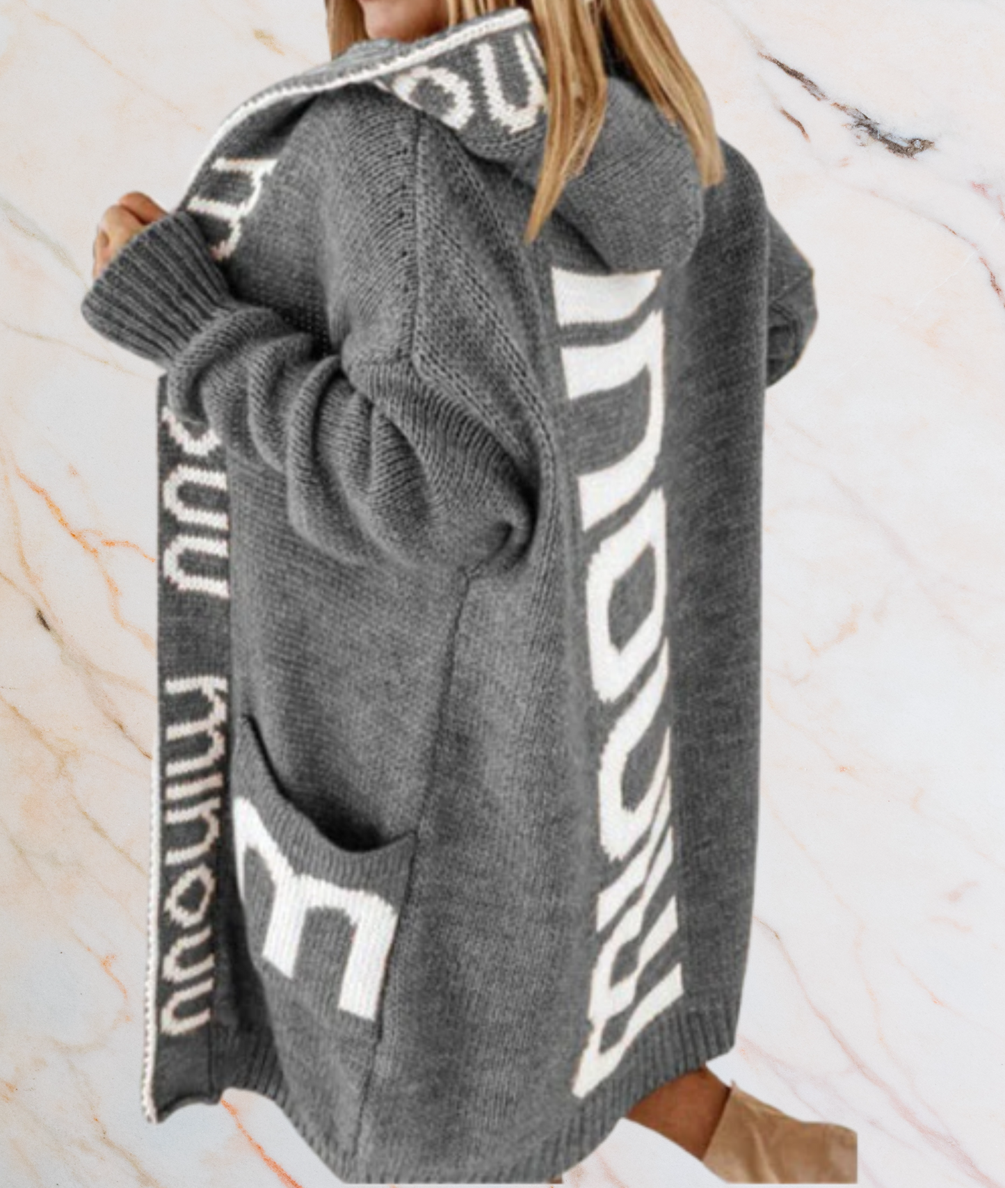 Pull oversize, manches longues, design original